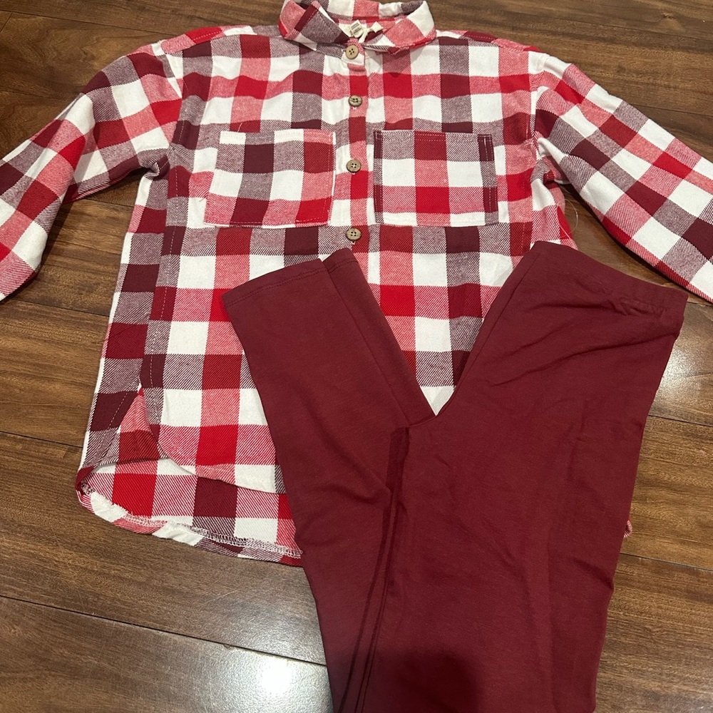 Jessica Simpson Red and White Checkered Kids Set